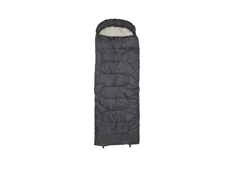 Sac de couchage noir sur fond blanc