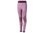 Leggings de sport violet avec une ceinture violette foncée.