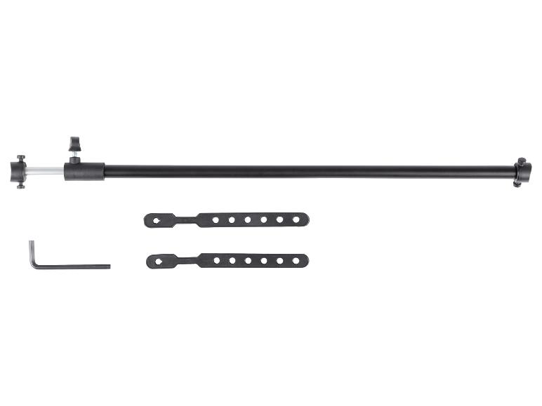 Tige télescopique noire avec sangles réglables et clé Allen.