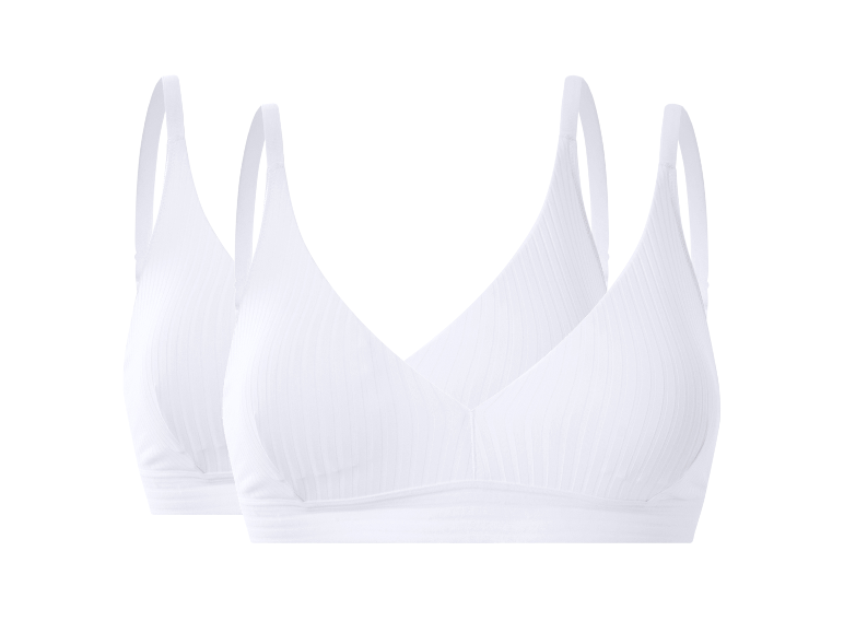 Bralette pour femme ESMARA® en blanc, lot de 2