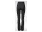 Pantalon de yoga noir taille haute et jambe évasée, vu de dos.