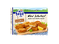 Boîte de mini-schnitzels de poulet surgelés, 5-8 pièces, 500g, avec un fond paysager.