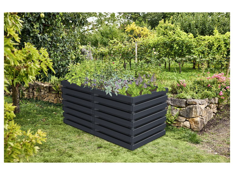 Bac à plantes modulaire extérieur, idéal pour un jardin élégant.
