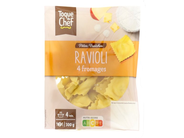 Ravioli frais aux 4 fromages Toque du Chef, 300g