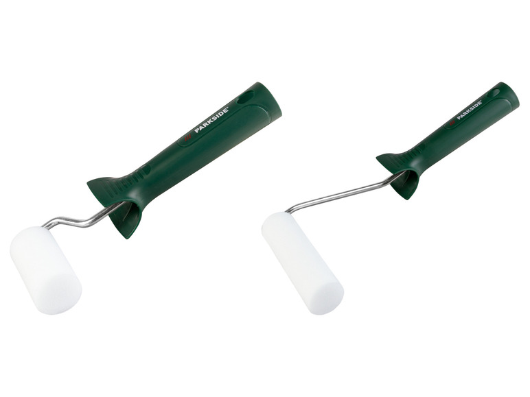 Deux rouleaux de peinture Parkside verts.