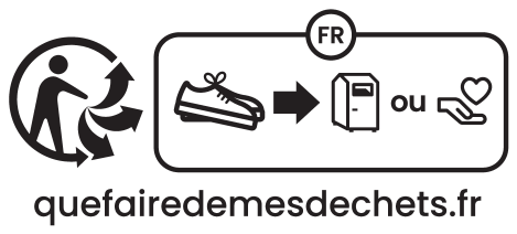 Label de recyclage de chaussures : FR, chaussure vers poubelle ou don, quefairedemesdechets.fr