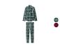 Ensembles de pyjama à carreaux verts et rouges avec hauts à manches longues et pantalons.