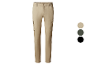 Pantalons cargo beige, vert et noir.