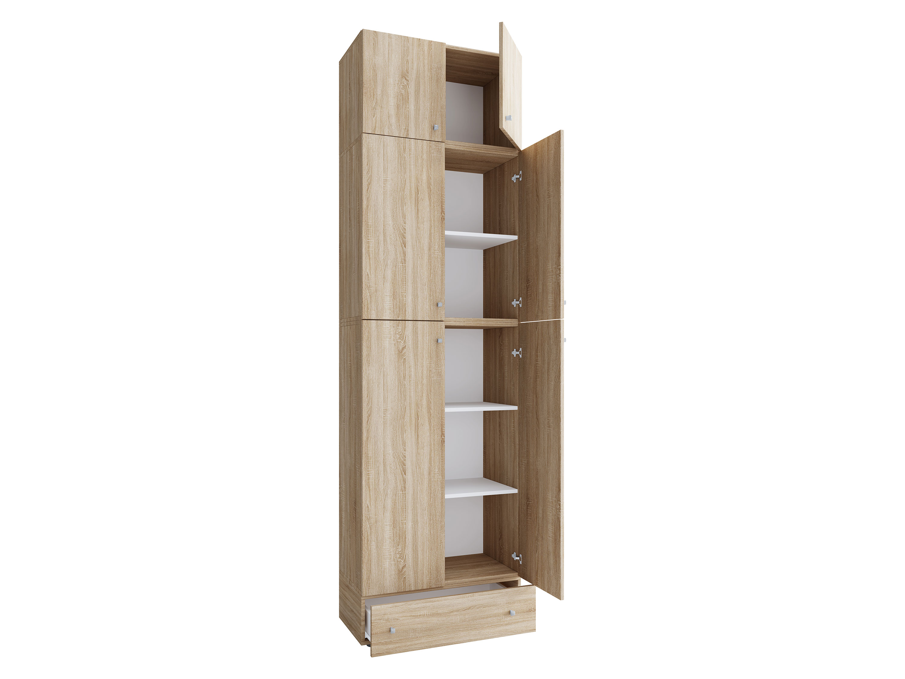 Armoire de bureau Lona (Portes tournantes, dessus et tiroir, XXl, aspect bois)