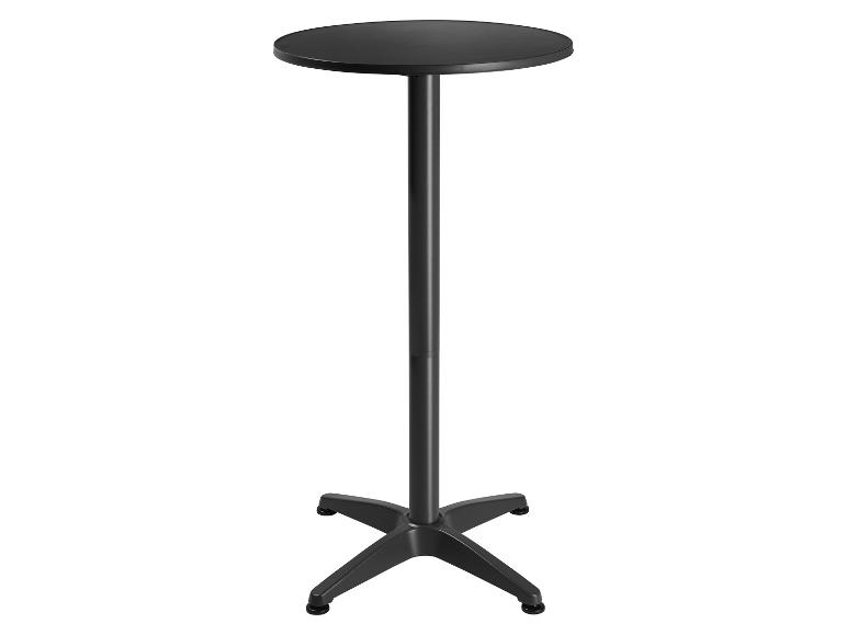 Table de bar ronde noire avec base en croix