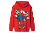 Sweat-shirt à capuche rouge sur le thème de Super Mario avec Mario et Luigi.