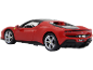 Gros plan d'une voiture de sport rouge pour enfants sur fond noir.