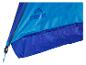 Tente Crivit bleue et turquoise pour le camping.