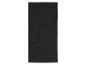 Tapis de bain rectangulaire noir avec texture côtelée horizontale