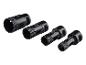 Quatre forets diamantés noirs de différentes tailles (35mm, 27mm, 22mm, 18mm).