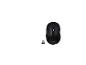 Une souris sans fil noire Silvercrest avec un récepteur USB.