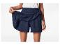 Shorts portefeuille froncés bleu marine.