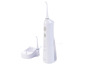 Un irrigateur buccal Nevadent avec différents réglages et une station de charge.