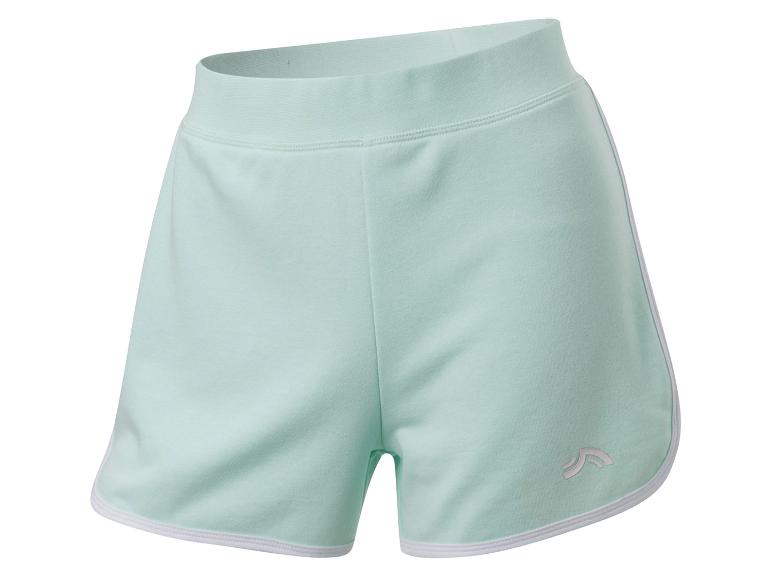 Shorts en coton vert menthe avec détail blanc.