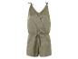 Combinaison short kaki, style minimaliste.