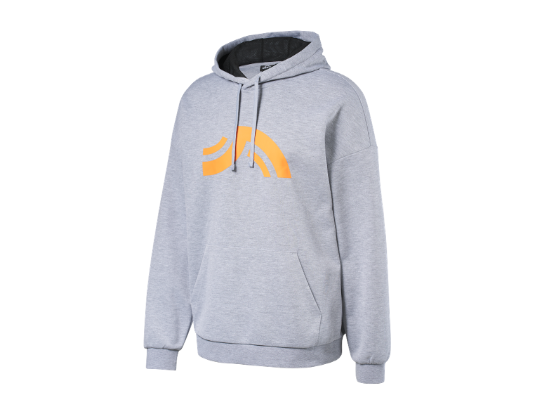 Sweat à capuche Crivit gris avec imprimé orange
