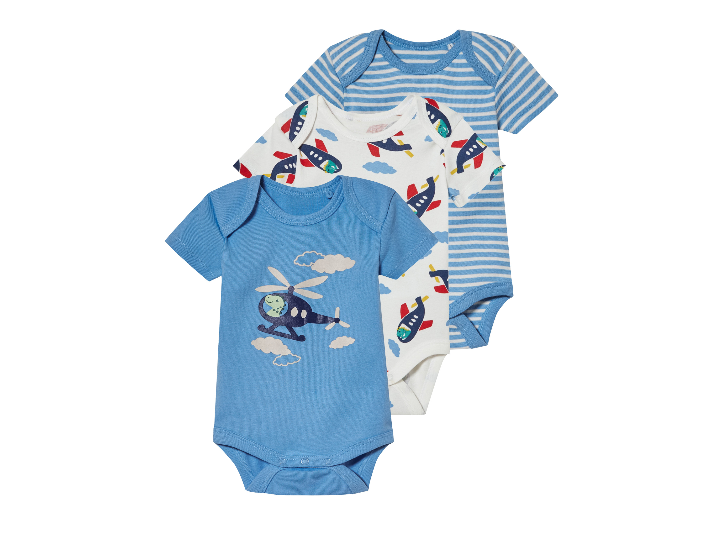 lupilu® Bodies bébé (bleu clair/blanc/bleu, 0-2 mois)