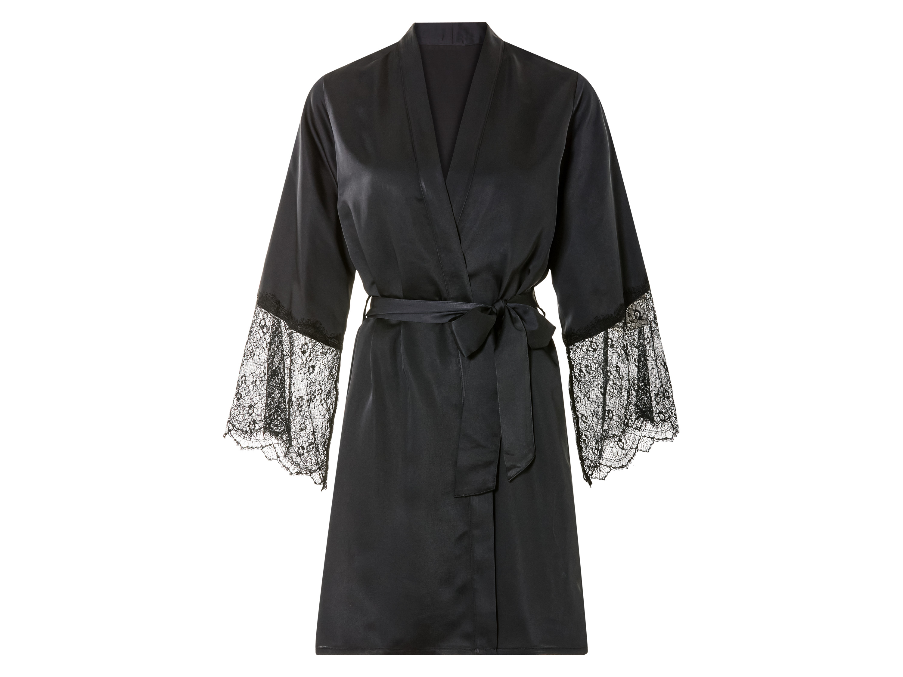 esmara® Kimono en satin femme (noir, S (34/36))