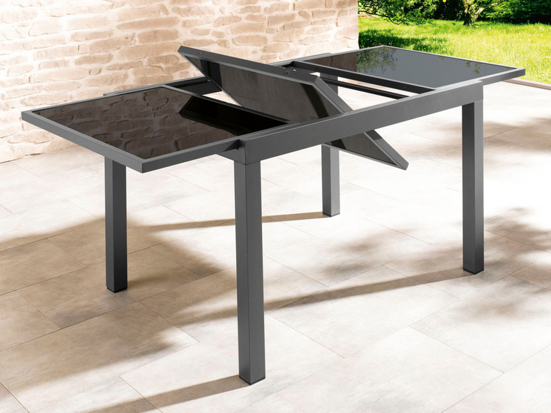 Aller en mode plein écran : LIVARNO home Set de table de jardin extensible + 4 fauteuils Toronto en aluminium, anthracite - Image 6