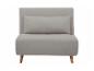 Fauteuil convertible gris clair avec coussin, style minimaliste.