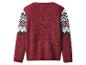 Pull rouge avec motif Fair Isle sur les manches