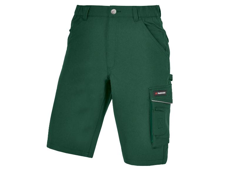 Pantalon de travail Parkside vert avec plusieurs poches.