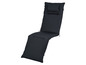 Coussin de chaise longue noir avec appui-tête.