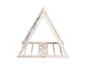 Structure d'escalade en bois naturel avec cordes et barres, avec le logo 'roba' sur la base.