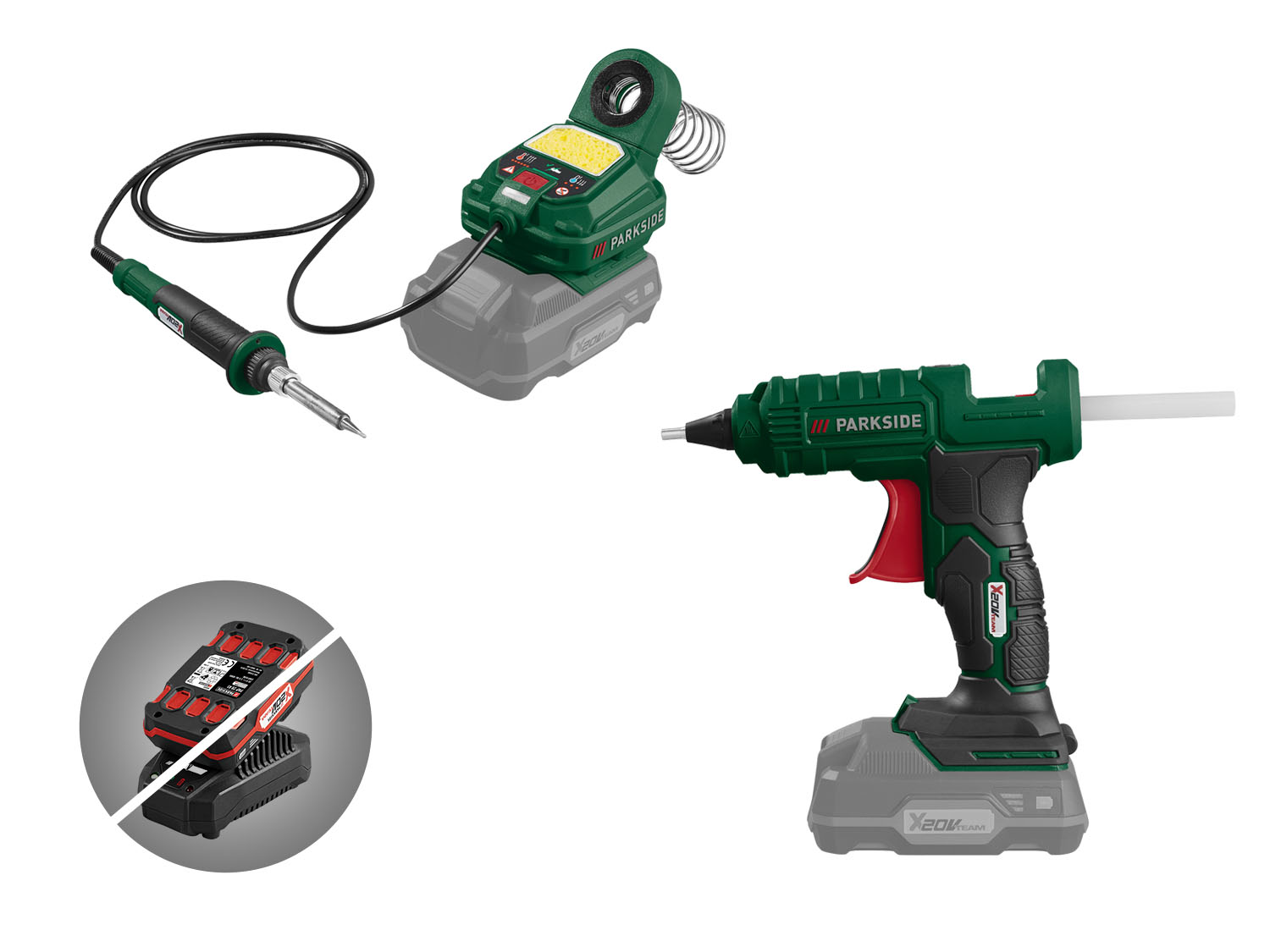 PARKSIDE® Station de soudage sans fil PLSA 20-Li C3, 20 V ou pistolet à colle sans fil PHPA 20-Li A1, 20 V
