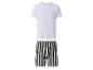 T-shirt blanc et short rayé pour homme.