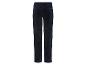Un pantalon en velours côtelé bleu foncé.