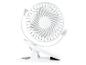 Ventilateur de bureau blanc avec pince.