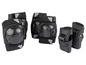 Un ensemble de protections noires pour les genoux, les coudes et les poignets