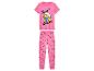Un pyjama rose avec un motif de Schtroumpfette et des étoiles et des lunes.