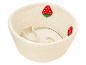 Panier de rangement en corde de coton crème avec fraises brodées