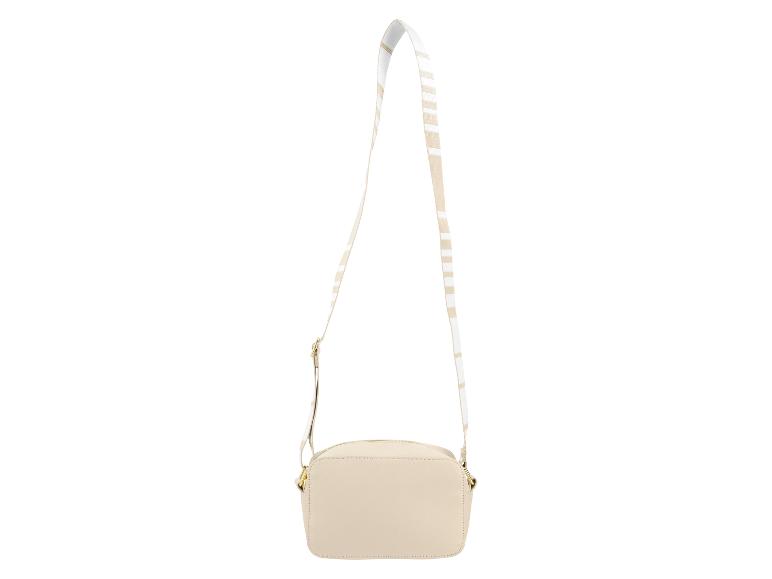 Sac bandoulière beige avec sangle rayée