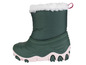 Bottes d'hiver vertes avec semelle rose