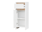 Armoire blanche avec un tiroir et des étagères.