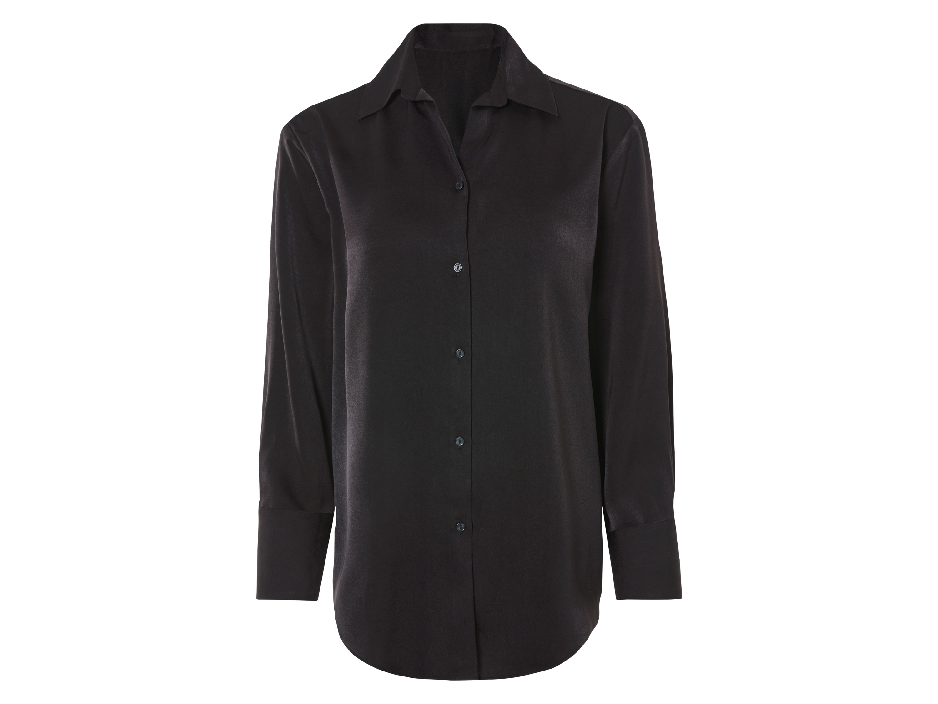esmara® Chemise en satin femme (noir, 36)