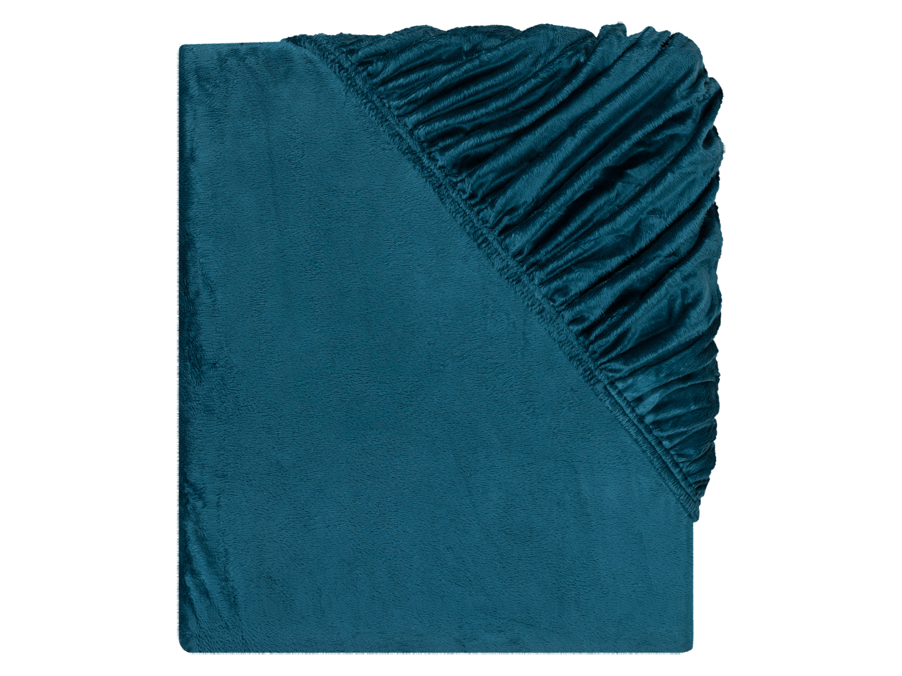 LIVARNO home Drap-housse en peluche, 140-160 x 200 cm (bleu pétrole)