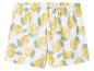 Short blanc avec motif de citrons et de feuilles