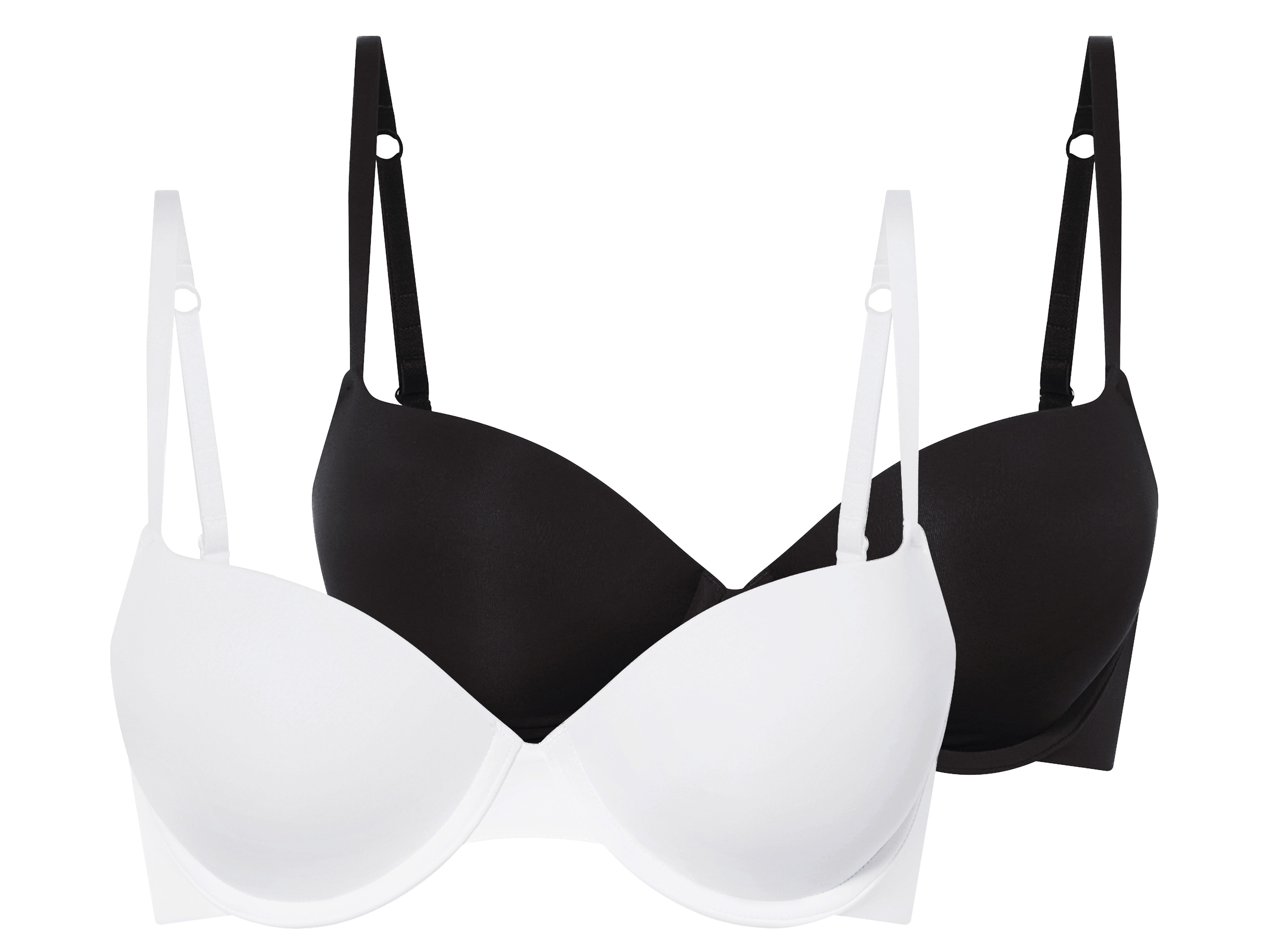 esmara® Lot de 2 Soutiens-gorge push-up femme (noir/blanc, 90 B)