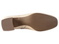 La semelle d'une botte à talon bloc beige.