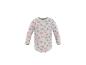 Body bébé à manches longues avec un motif floral et de cœurs colorés.