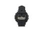 Une montre noire avec un bracelet en silicone